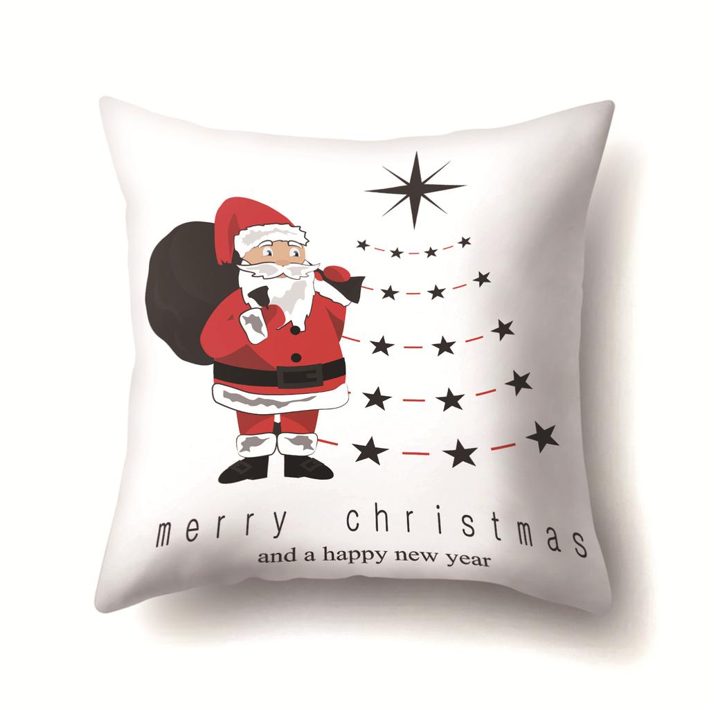 European and American Christmas Santa Claus Christmas Tree Creative Polyester Pillow Case Fashion Home Pillow Case