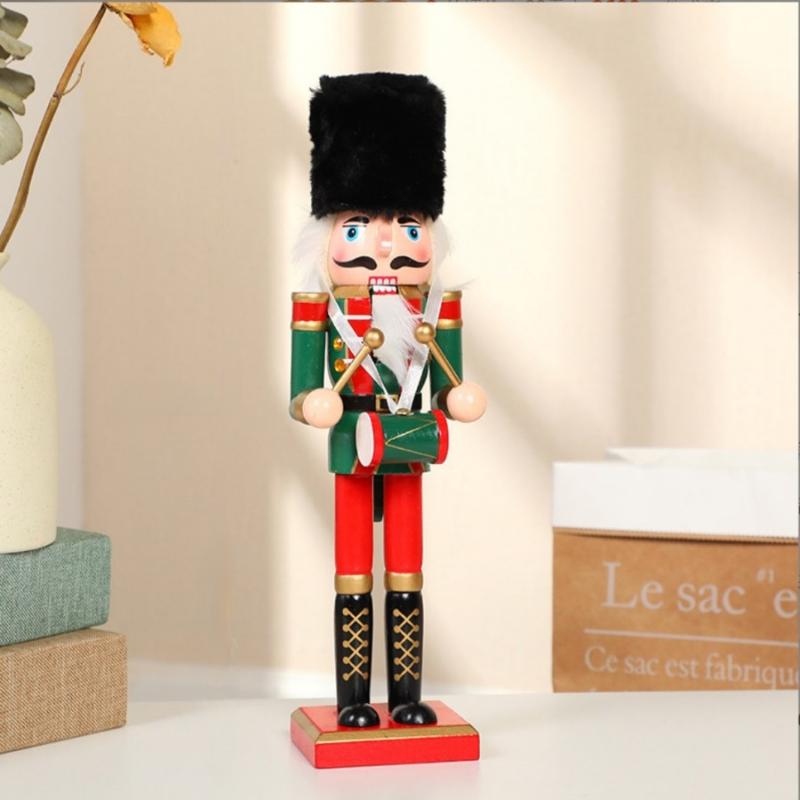 1Pcs 30Cm Cartoon Walnut Soldier Home Decoration Christmas Ornament Wooden Nutcracker Puppet Desktop Decor