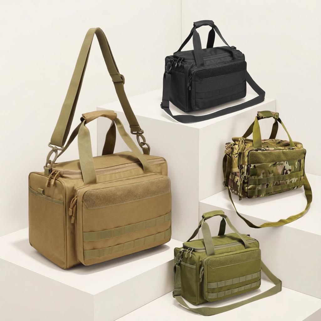 Large Capacity Durable Handbag, Multi-pocket Shoulder Bag with Pistol Magazine Pouch MOLLE Expand for Hunting Shooting