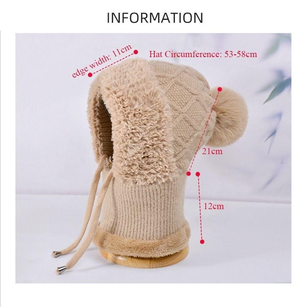 Fluffy Texture Warmth Cover Hat Neck Integrated Hat  Winter Season Outdoor Activities