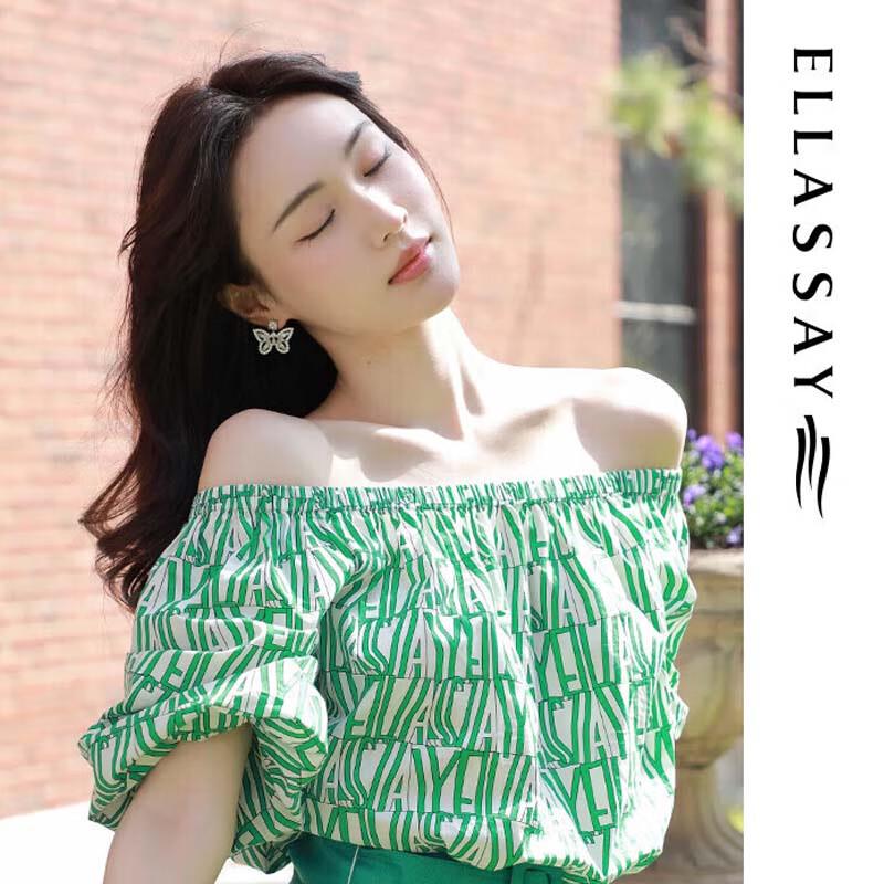 ELLASSAY EWE342C02500 Women s Printed Off-Shoulder Shirt S