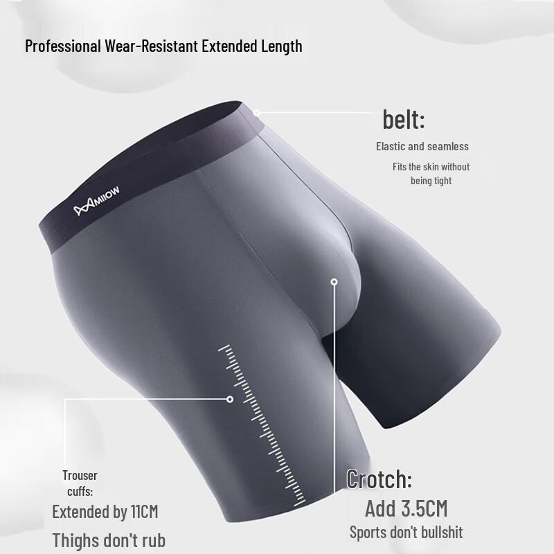 Miiow Men's Long Leg Anti-Chafing Sports Boxer Briefs