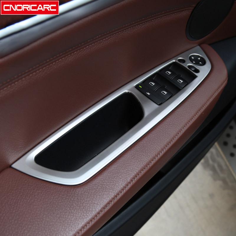 

Декоративные наклейки на подлокотник двери автомобиля для BMW X5 E70 X6 E71 2008-2014 LHD, кнопки подъема оконного стекла из нержавеющей стали