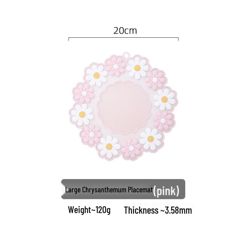 Kreslená sedmikráska Žáruvzdorná silikonová podložka a sada podtácků