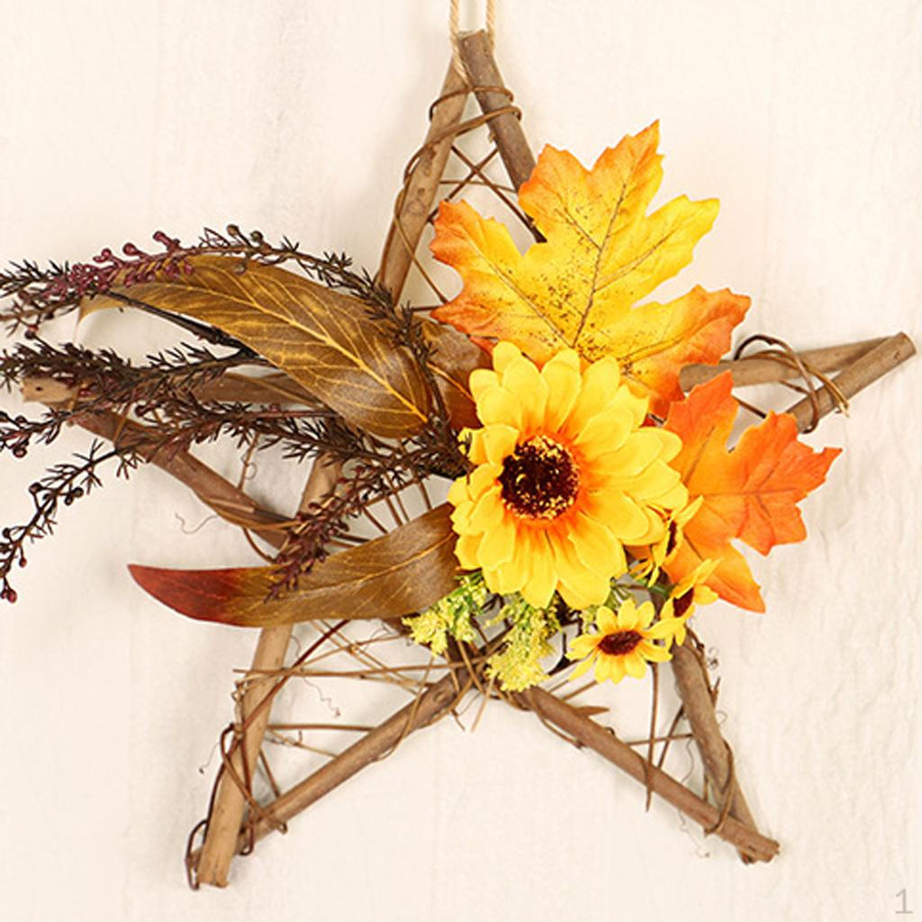 

Hanging Wreath + 95cm Rope For Home Decor Pentagram 40x30cm