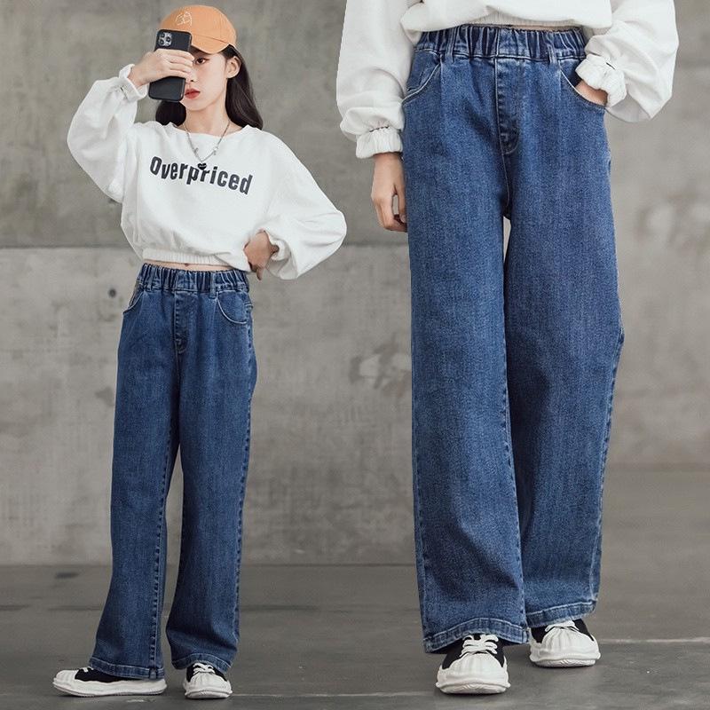Weite Mädchen-Jeans - Trendige gerade Hosen für Kinder, Frühling/Herbst 2023