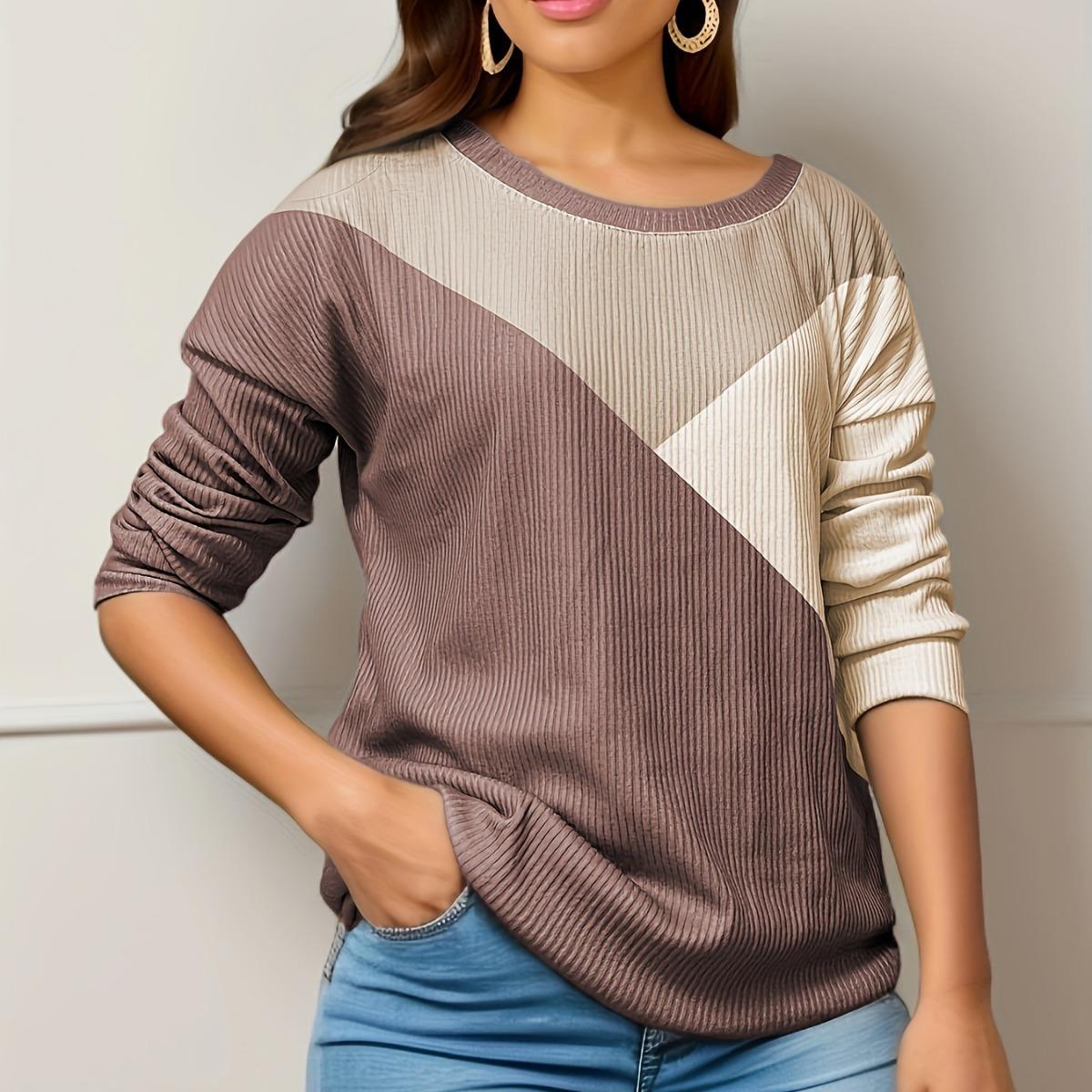 

Women s Long-sleeved Round Neck Three-color Printed Loose Casual T-shirt Clothes Sale S