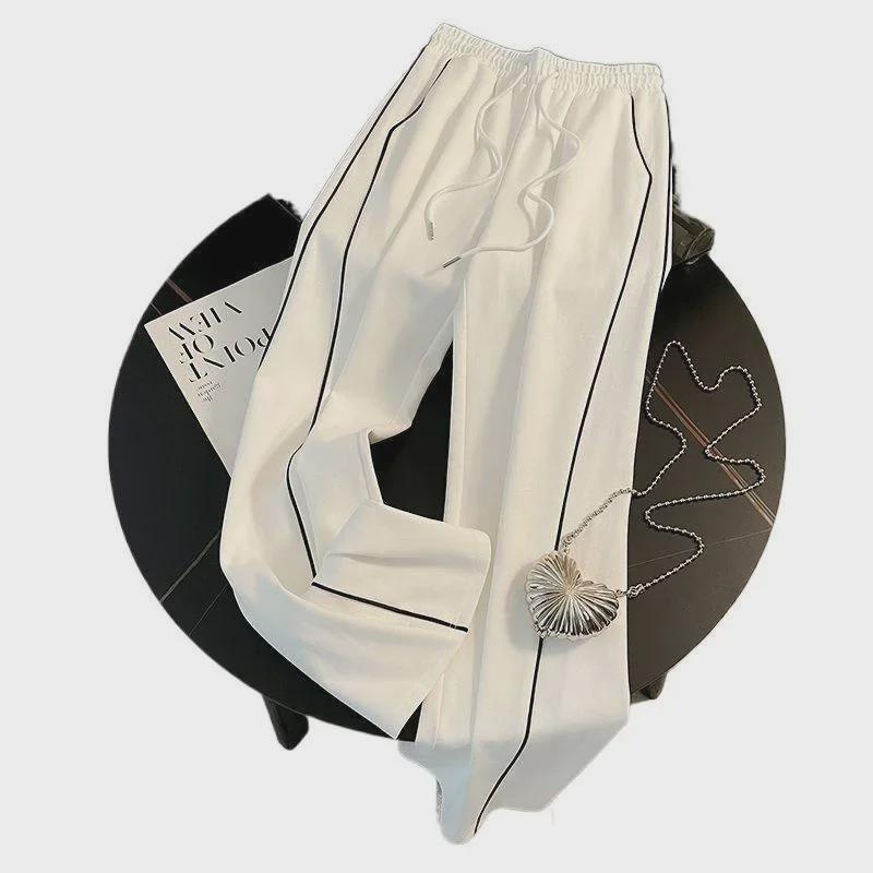 Herbst Damen Trendy Streetwear: Zweiteiliges Set aus Sweatshirt mit Reißverschluss und Hose mit weitem Bein, altersbeständig und vielseitig.