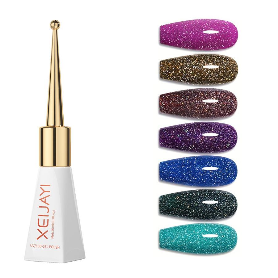 Multicolor Holographic Glitter Gel Polish Intense Sparkle 3D Diamond Shimmer Metallic Flash UV/LED Cured