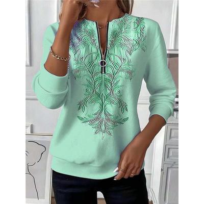 Herfst Europees en Amerikaans Lange Mouw Dames T-shirt Halloween Kerst Bedrukt Sweatshirt Casual Sport Top