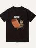 2026 Fashionable Mens Fun Brick Cat Emoji TShirt Humorous Pattern Shirt Pure Cotton AllSeason Couple  Vintage T Shirt - Men's...