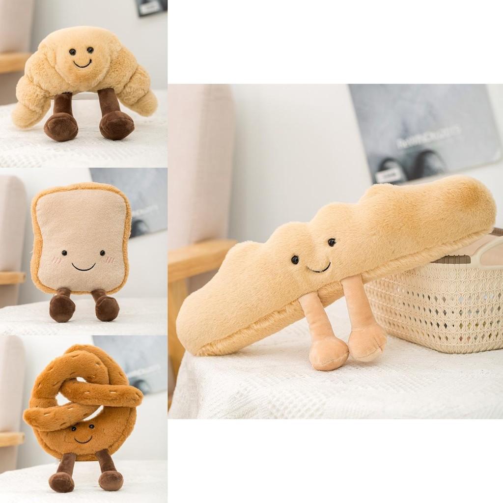 Bread Croissant Plush Toy For Kids Soft Stuffed Animal Birthday Gift Characters Included)**
