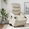 Massage Recliner with Rising Function Cream Faux Leather