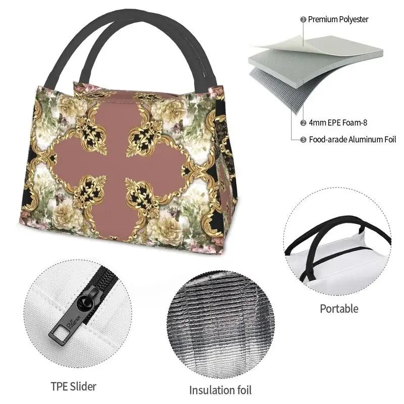 Baroque Art Painting Thermal Insulated Lunch Bags Women Resuable Lunch Tote for Office Outdoor Storage Meal Food Box