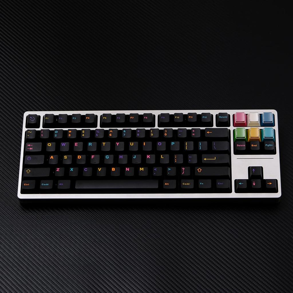 121 Key Double Shot Black Keycaps Cherry Profile Keycaps Fit Cherry Mx Switch Mechanical Keyboard 61/64/87/104/108