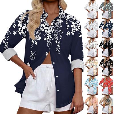 Women's Casual Fashion Tops Long Sleeve Button Loose Shirt