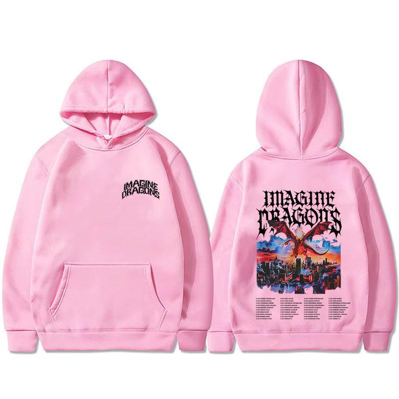 Imagine Dragons Band Loom World Tour 2025 Hoodie Herren Damen Rock Punk Gothic Streetwear Männlich Lässig Übergroße Pullover Hoodies
