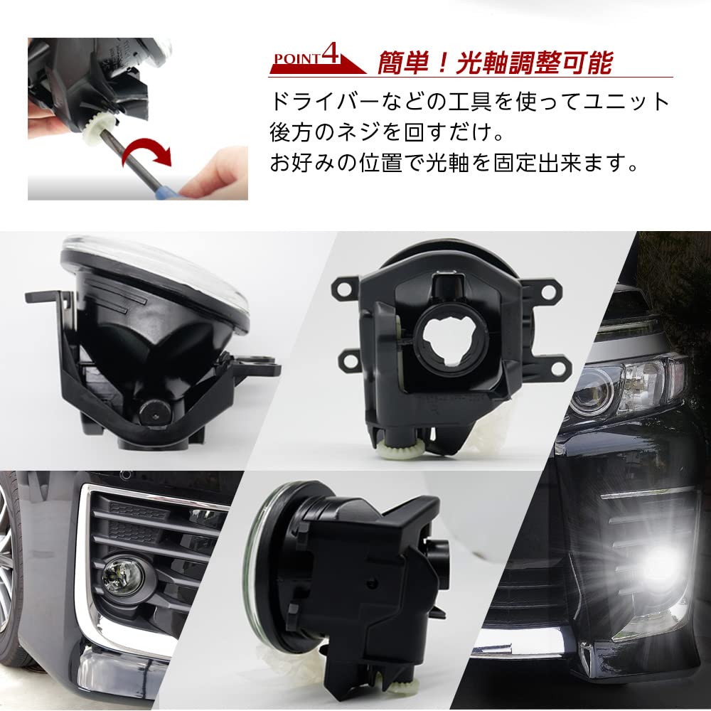 Replacement Fog Lamp Glass Lens Unit for Toyota Vehicles with Adjustable Beam Heat Replaces OEM LED Fog Lights with Aftermarket Parts Axis, Resistant,