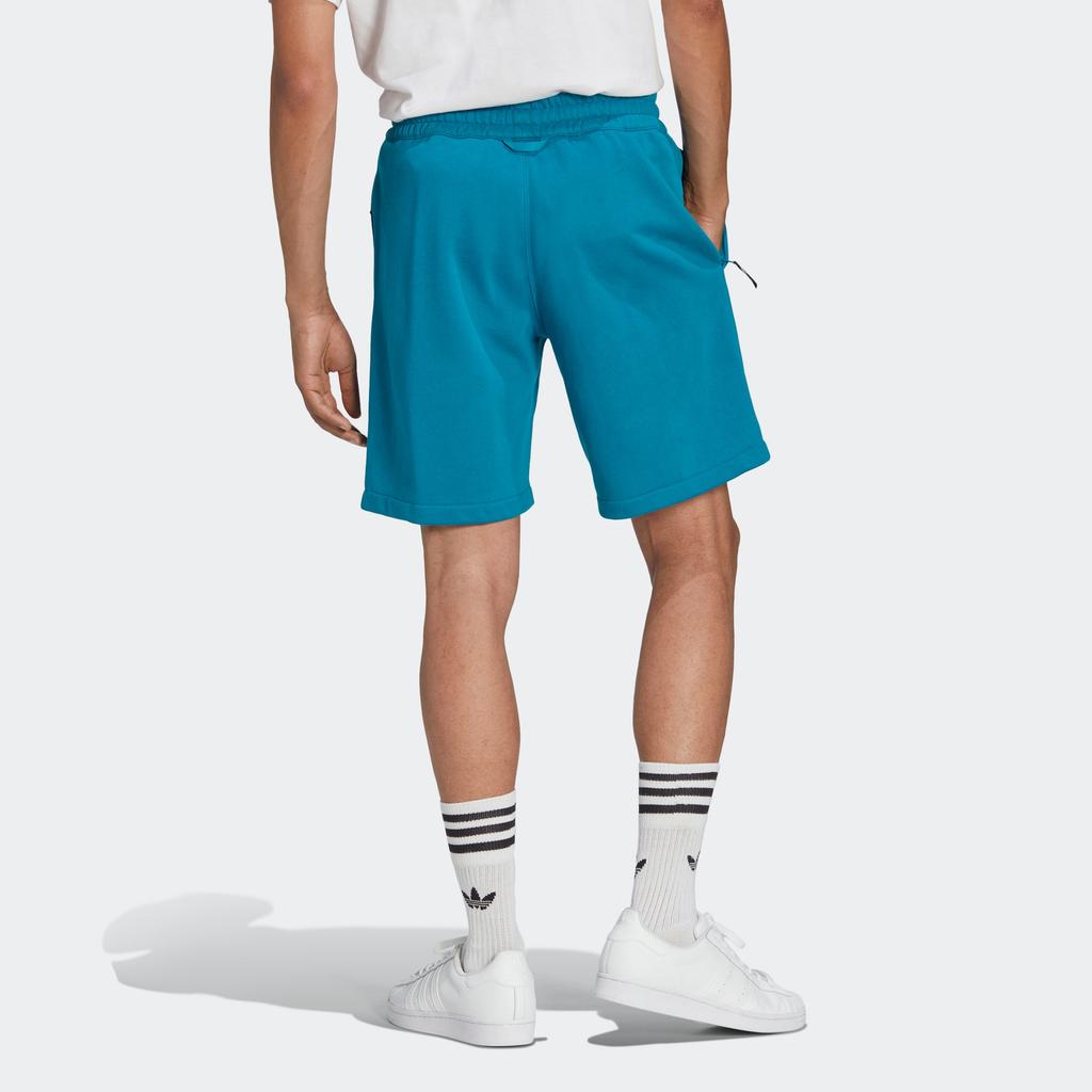 Adidas Originals Clover Adventure Shorts With Solid Color Logo Men Shorts Teal HR4217