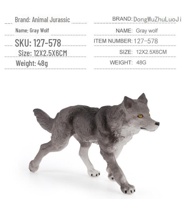 9-Piece Wildlife Park Simulation: Solid Male Wolf, Howling Wolf, White Wolf, and Wolf Cub Figurine Set