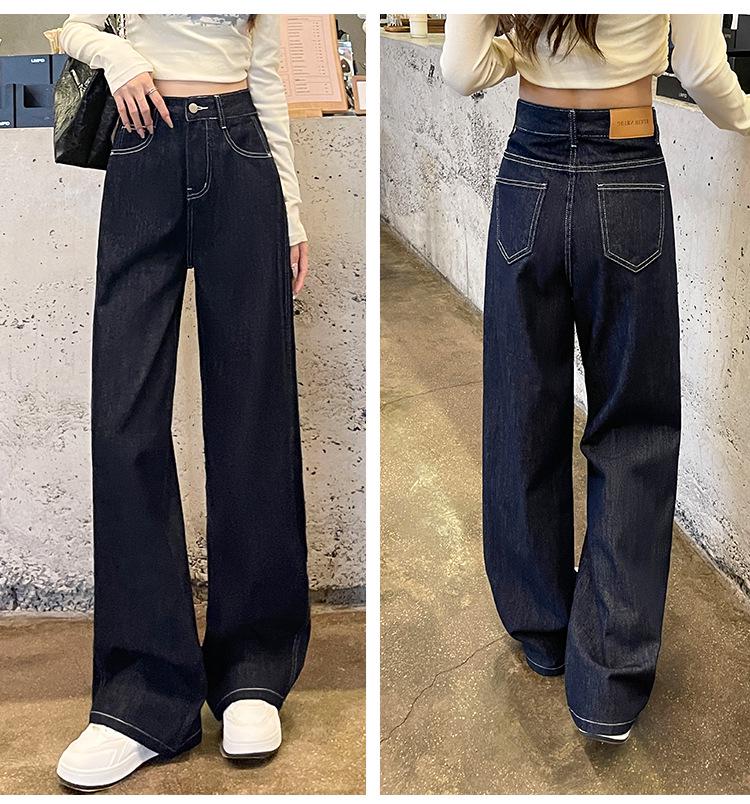 

Women s High Waist Retro Blue Denim Jeans - Slim Fit, Straight Leg, Petite Sizes, Spring/Autumn 2025 Extra Small