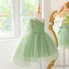 European & American One-Shoulder Sequin Princess Dress for Kids - Evening Mesh Puffy Skirt