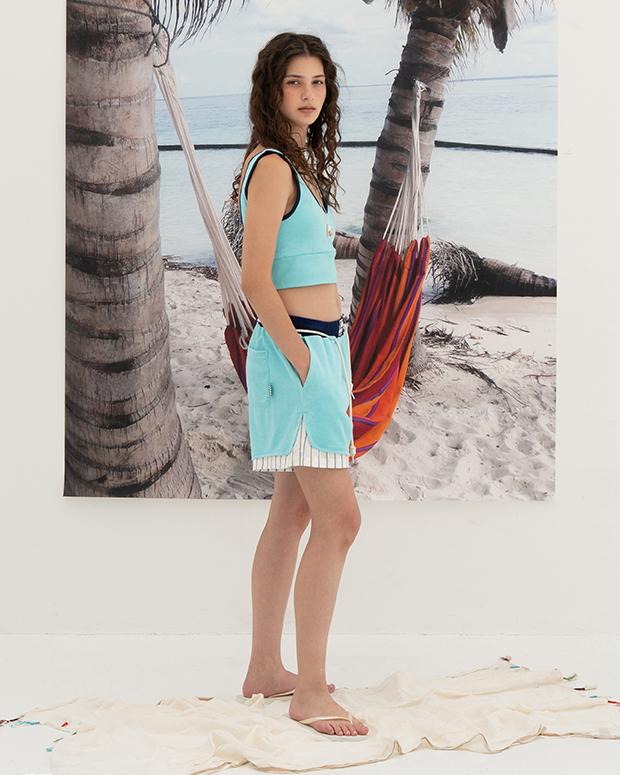 EDENIK Ezs4Pt51Mt Resort Terry Layered Shorts (Mint)