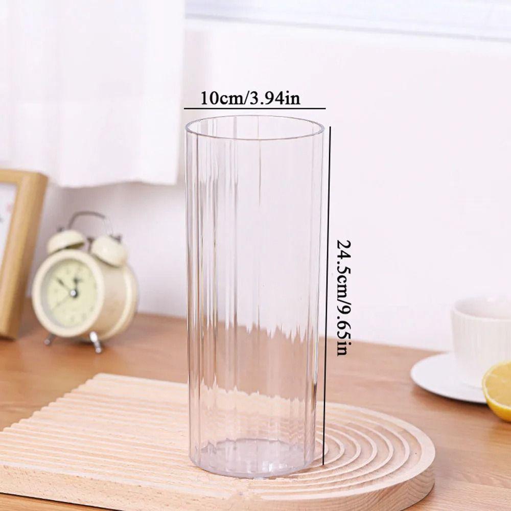 Modern Transparent Flower Vase Striped Style Decorative Bottles  Restaurant Centerpiece