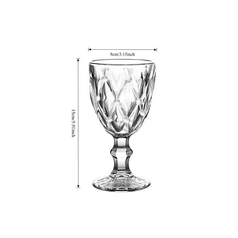 

1pcs Glass Cup with Embossed Design Tall Wine Glasses Simple Creative Red Wine Glass High-end Water Cup Beer Glass Whiskey Glass 1pcs