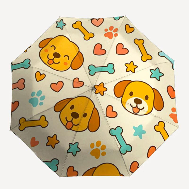 1pc Dogs, Bones Automatic Folding Umbrella - Portable Collapsible, 8-Rib Durable Frame, Perfect for Outdoor Use,  Yy251218113
