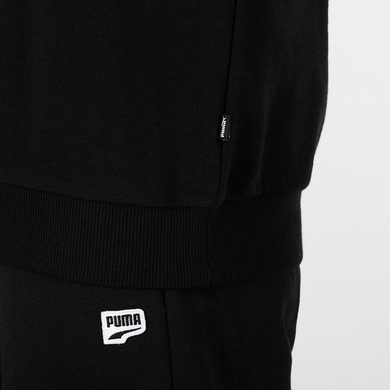 Puma Logo Printed Crew Neck Pullover Long Sleeve Sweatshirt Women sweatshirt Black 670945-01