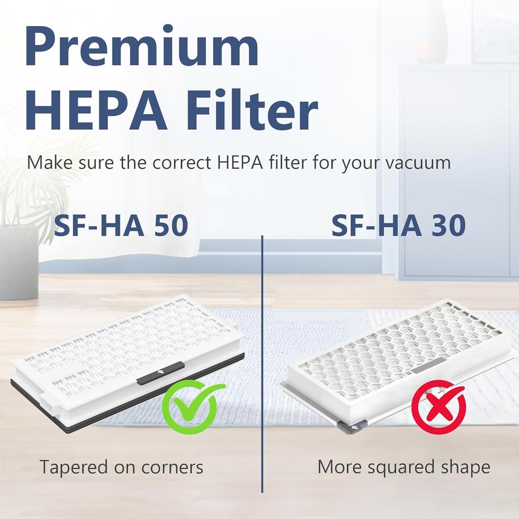4 Packs HEPA Replacement Filters Compatible with Miele AirClean SF-HA 50 Filter for Vacuu-m Model S4, S5, S6, S8, S8000, S8999, S6000, S6999, S5000,