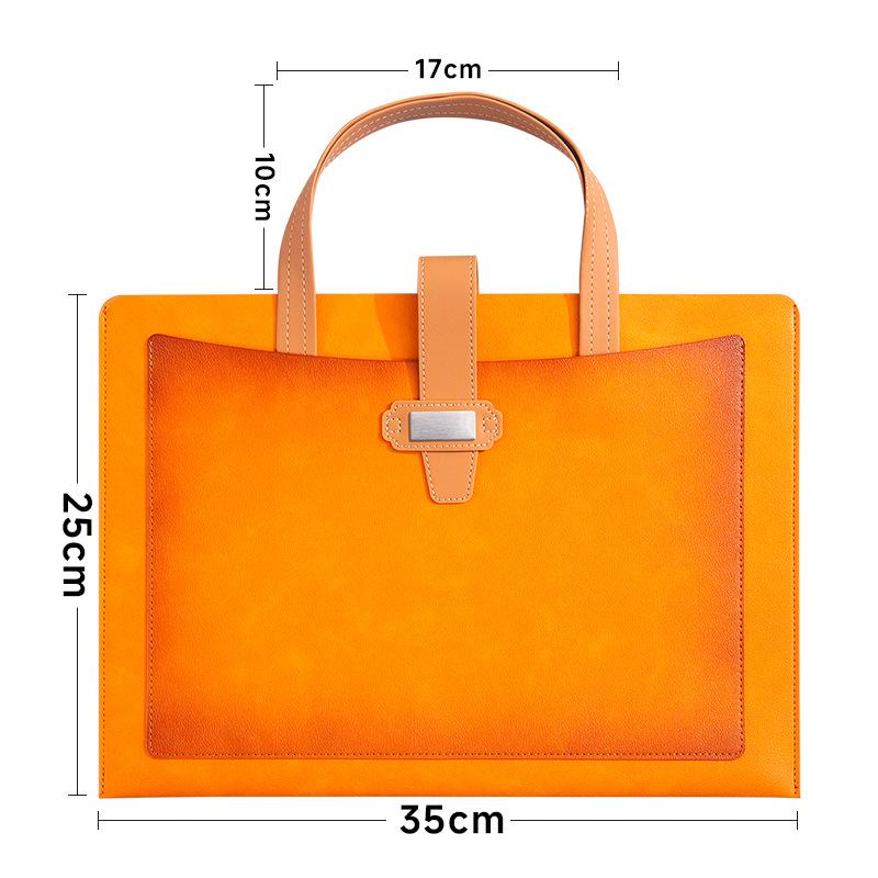 Large Capacity A4 Leather File Bag - Multifunctional Business Office Folder