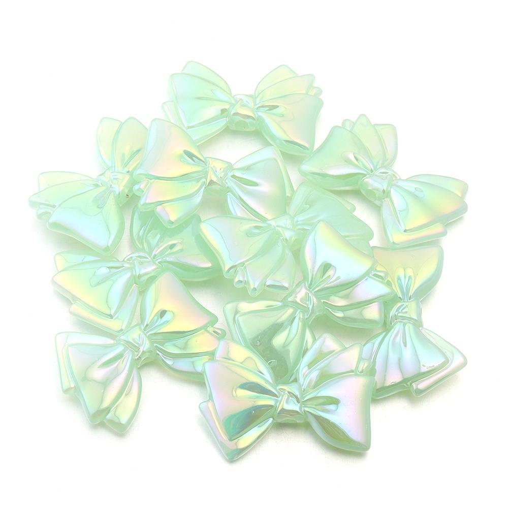 10pcs Bow Acrylic Beads 43x30mm Jelly Color Shiny Loose Spacer Beads For Jewelry Making DIY Bracelets Necklace Keychain Supplies