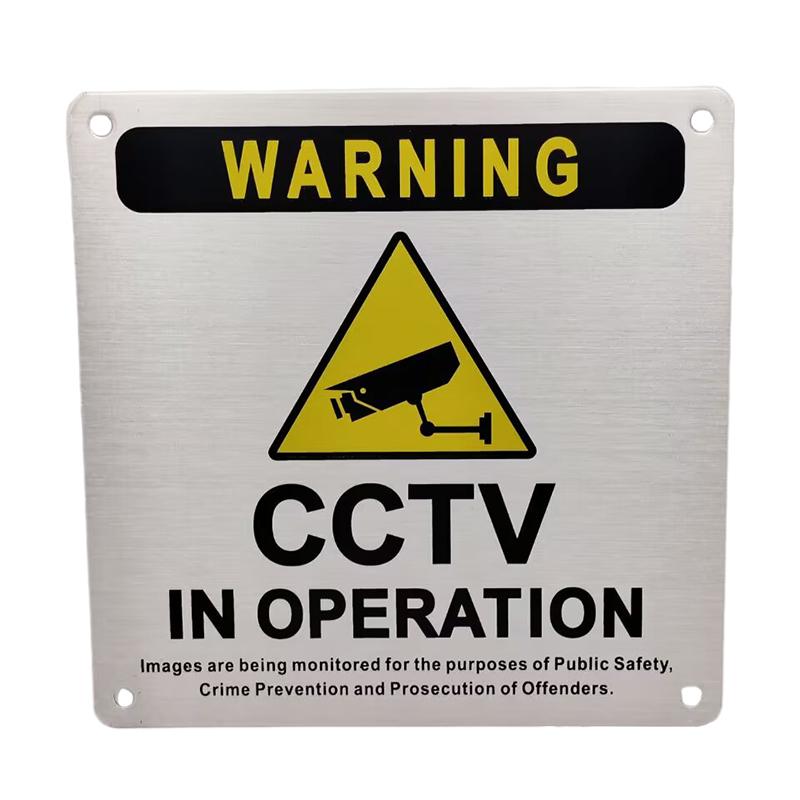Aluminum Alloy CCTV Signage Warning Board 24 Hours Video Surveillance Metal Warning Signs Metal Surveillance Warning Signs