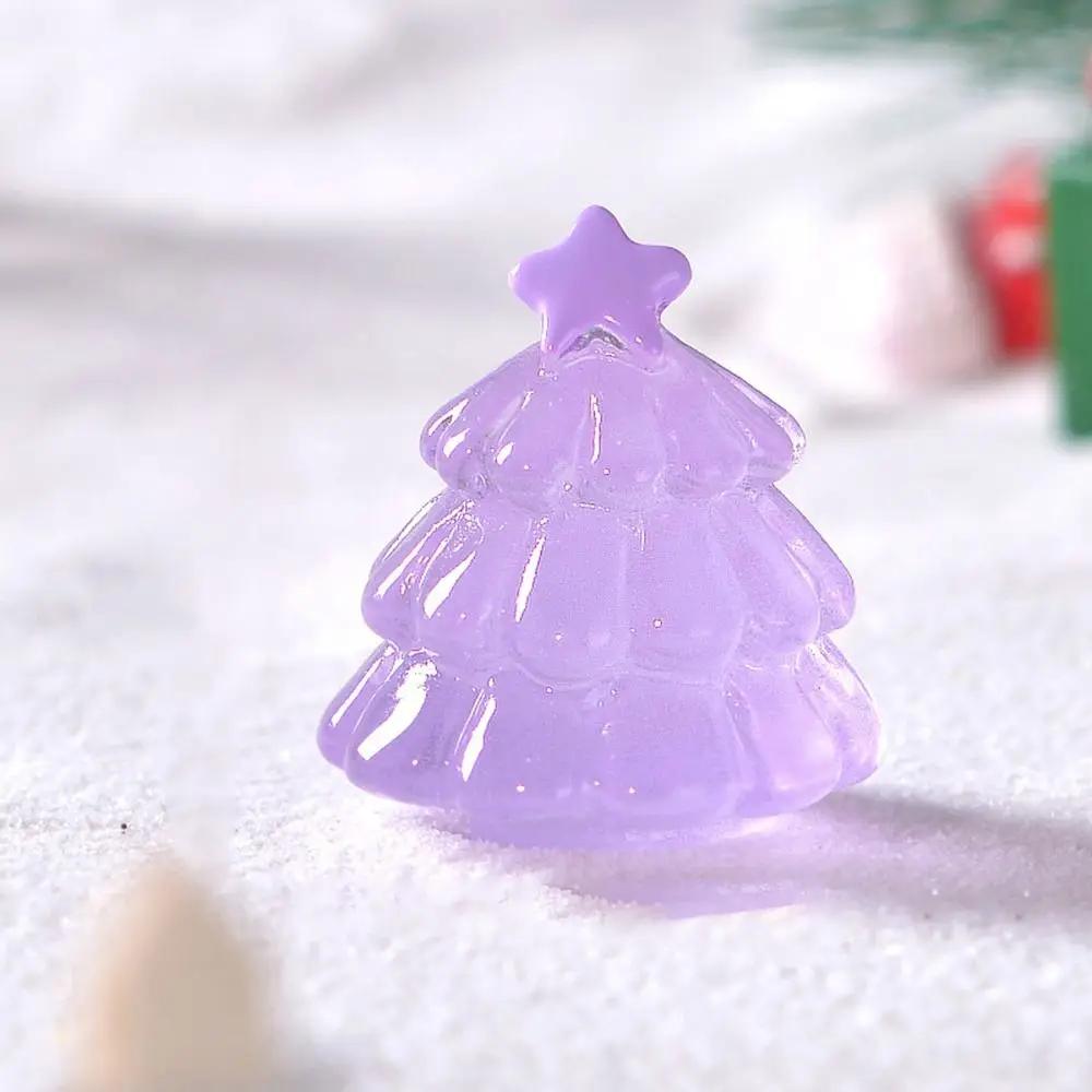 1Pc Cartoon Luminous Tree Noctilucent Glowing Miniature Statue Mini Micro Landscape Glow-in-the-dark Leaflet Christmas Tree