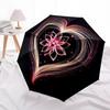 1pc Heart Bloom Automatic Folding Umbrella - Compact 8-Rib Design, Durable Plastic & Iron, Lightweight for Outdoor Daily Use240