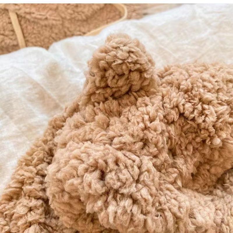 Bear Ears Ear Protection Hat Lamb Fleece Hat Autumn and Winter Versatile Mask Scarf Integrated Hat Thickened Plush Pullover Hat