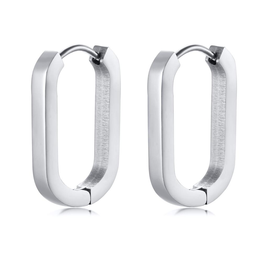 Minimalist Square Hoop Earring for Women Girls Ear Huggie Rectangle Hoops Dangle Stainless Steel Not Allergic