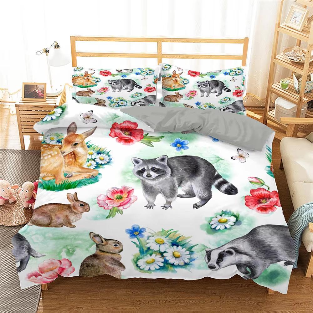 Cute Sloth Down Comforter Set Bedding Set 3-piece Duvet Cover Set