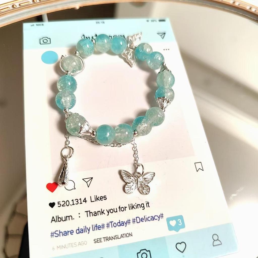 Festive Holiday Christmas Tree Bracelet with Lampwork Beads