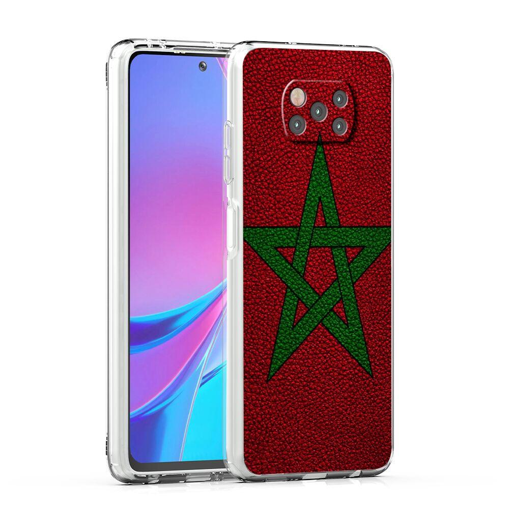 Morocco Flag Soccer Phone Case For Xiaomi Poco X3 NFC F3 M3 X4 X5 Pro 5G Mi 11 12 Lite Ultra 11T 11X 12T Pro 11i Clear Cover