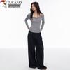 Woodpecker Women's Lyocell Henley U-Neck Long-Sleeve T-Shirt