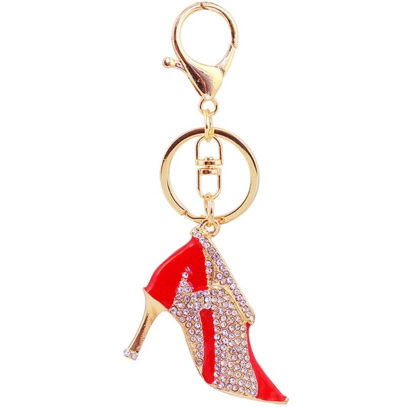High Heel Shoe Key Holder Sparkling Keychain Portable Adorable Key Accessory Suitable for Backpacks Friendship Gifts