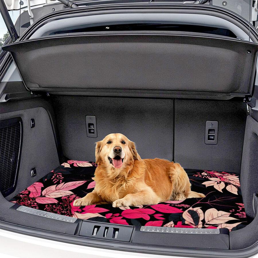 1pc Spring Summer Floral Print Individual Car Trunk Mat Interior Protection Cargo Liner Durable Polyester Floor Mat Safe
