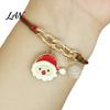 Christmas Party Favors Bracelets, Red Green String Bracelet, Adjustable Charm Bracelet Novelty Decorations with Glow in The Dark Bead for Women Girls