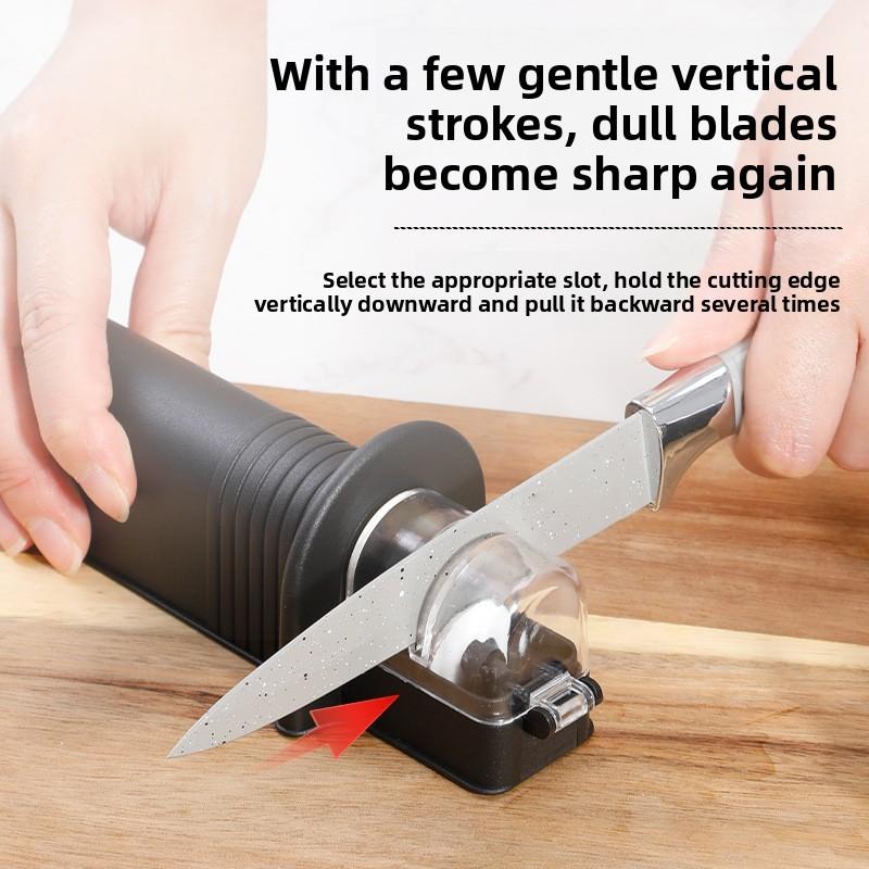 Kitchen Knife Sharpener With Dualsided Ceramic Stones For Home Use