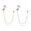 Music Note Brooch Jewelry Badge Decoration Elegant Suit Pin Simple Hanging Chain Rhinestone