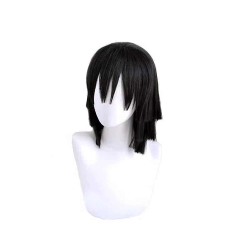 Stylish Black Layered Short Hair Wig For Cosplay Demon Slayer Kimetsu No Yaiba