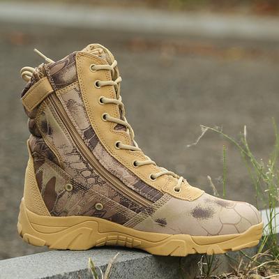 Outdoor Men's Boots High Top Python Camouflage Combat Boots Tactical Desert Boots Men Shoes Motorcycle Boots Woman